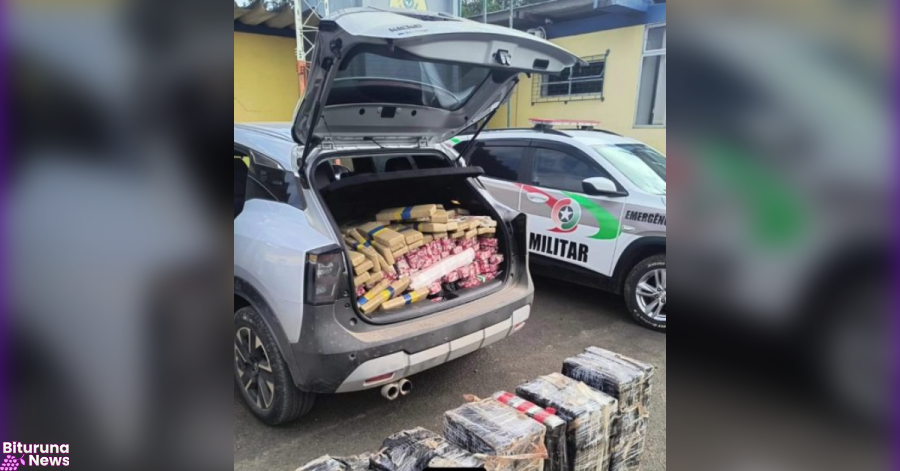 Mais de 360 quilos de maconha são apreendidos em carro roubado do RJ em Irineópolis