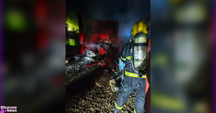 Residência é destruída pelo fogo no interior de Porto União