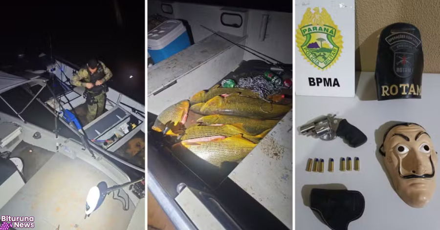 Pesca ilegal em represa de Pinhão termina com seis presos, 92 kg de dourado e arma apreendidos