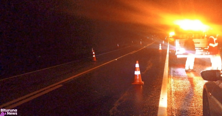 BR-277 tem trecho bloqueado em Palmeira após danos no pavimento; trânsito é desviado para pista contrária