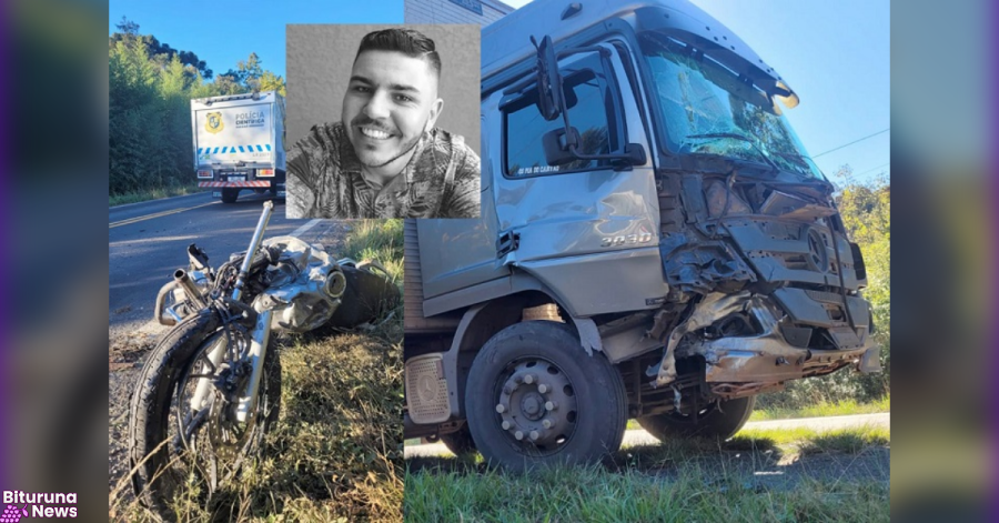 Jovem de Rio Azul perde a vida em acidente entre moto e caminhão na BR-153