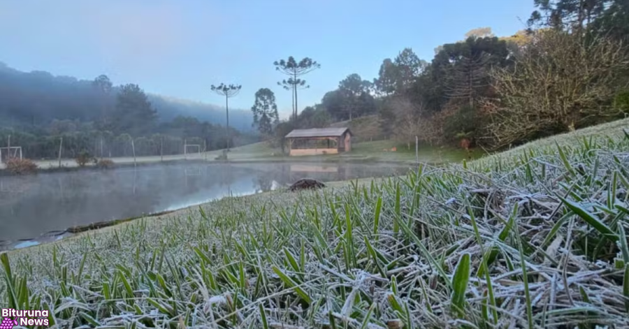 General Carneiro amanhece com geada e -1°C; Paraná tem frio abaixo de 5°C antes da volta da chuva