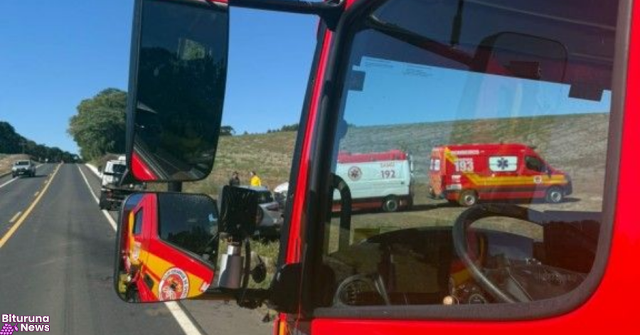 Mais um acidente na BR-280: mulher fica ferida em colisão entre carro e caminhão guincho em Irineópolis