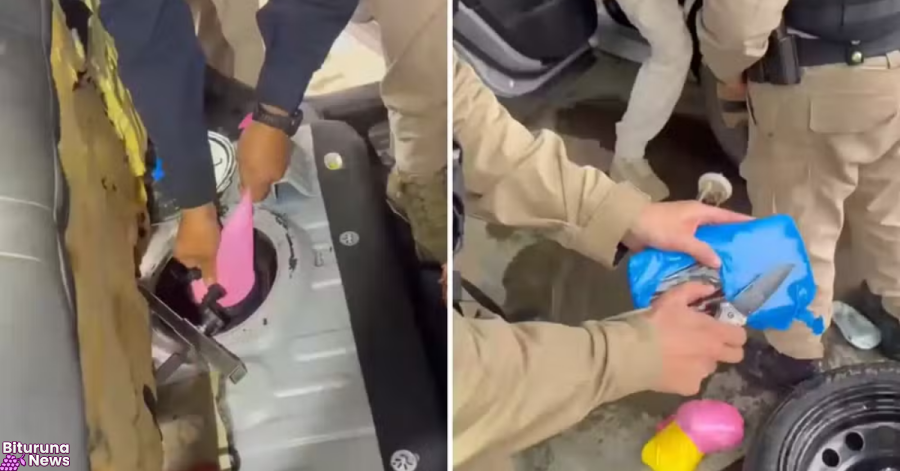 Abordagem em Guarapuava descobre drogas escondidas em bexigas dentro do tanque de combustível de carro