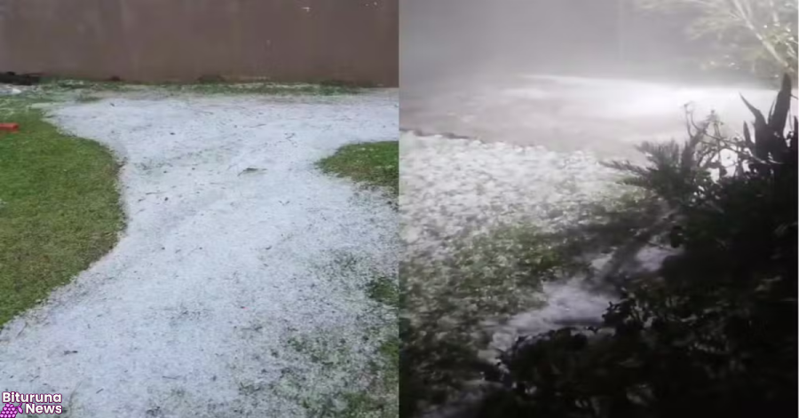 São João do Triunfo amanhece coberta de granizo e Paraná segue em alerta de tempestade