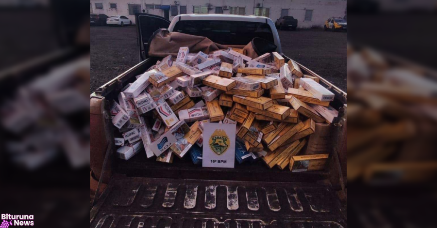 Ação conjunta da PM e PF apreende R$ 150 mil em cigarros contrabandeados e recupera caminhonete furtada em Pinhão