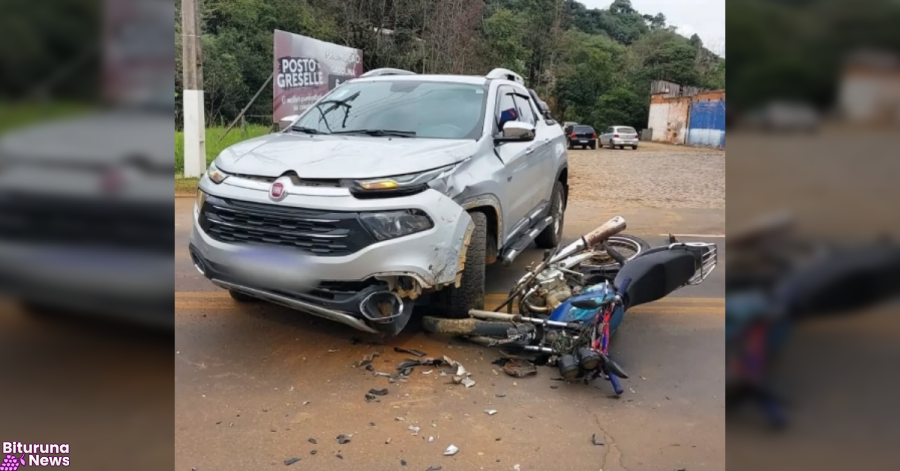 Adolescente de 15 anos fica ferido em acidente de moto na PR-170, em Bituruna