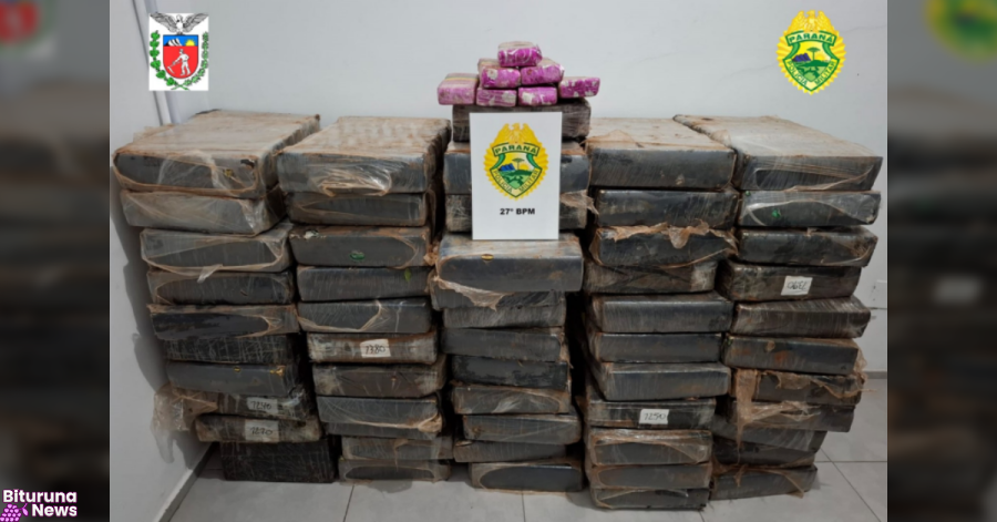 Traficante fura bloqueio da ROTAM, abandona caminhonete com 760 kg de maconha e foge pela mata