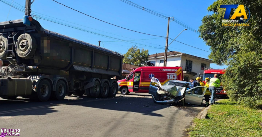 Colisão entre carro e carreta mata motorista em Porto União