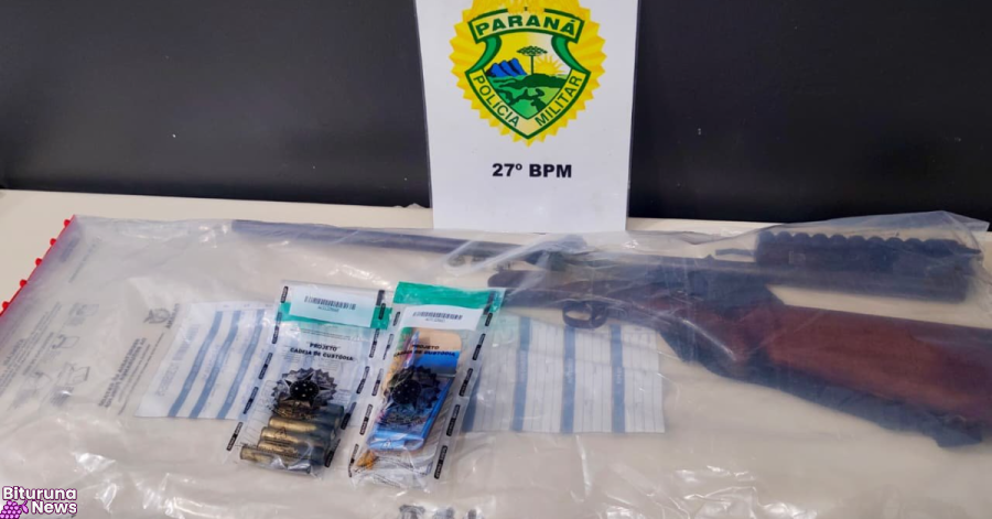 Homem é preso com espingarda calibre .36 após denúncia de disparos em Paulo Frontin