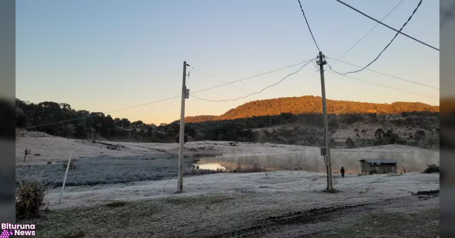 Sul do Paraná amanhece com geada e temperaturas negativas; Palmas marca -0,9°C