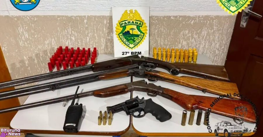 Operação em Cruz Machado apreende três armas, 83 munições e prende homem por posse irregular