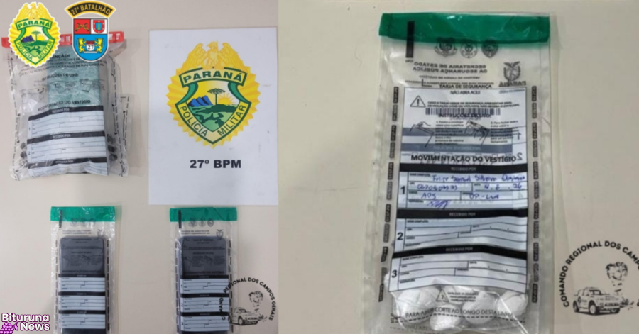 Cocaína fracionada e mais de meio quilo de maconha são apreendidos em duas ações da PM em General Carneiro