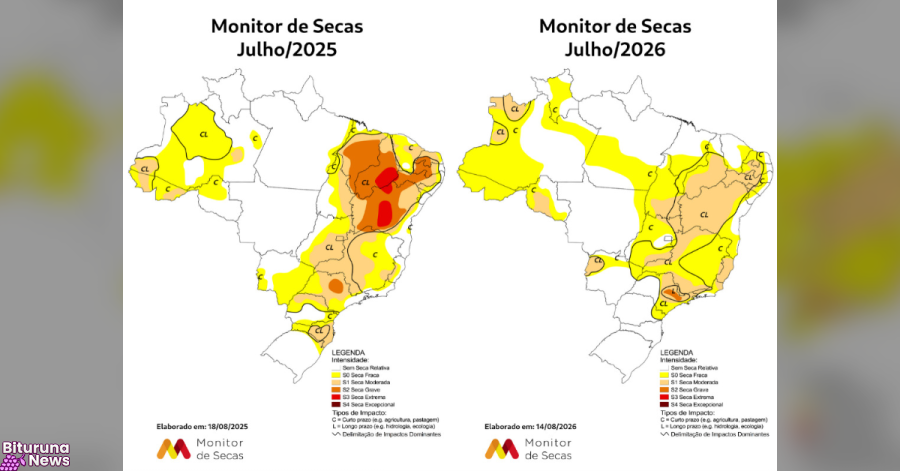 Chuva acima da média faz seca recuar e some do Sul do Paraná, aponta Monitor