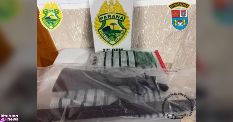 Homem é preso e espingarda calibre 12 é apreendida pela PM no Centro de Bituruna