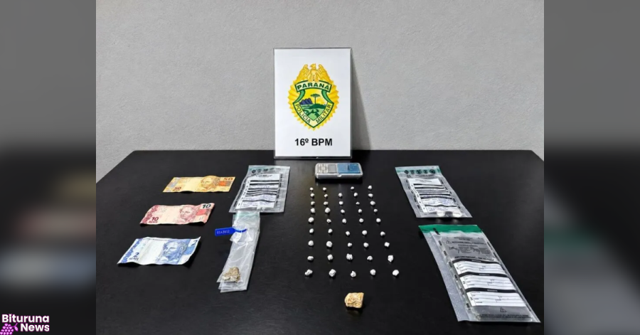 Suspeito de tráfico é preso após fugir e esconder drogas em tubo de PVC em Pinhão