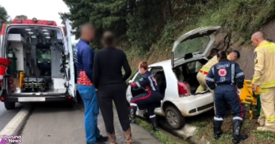 Motorista passa mal e sai da pista na Serra do Leão, BR-153